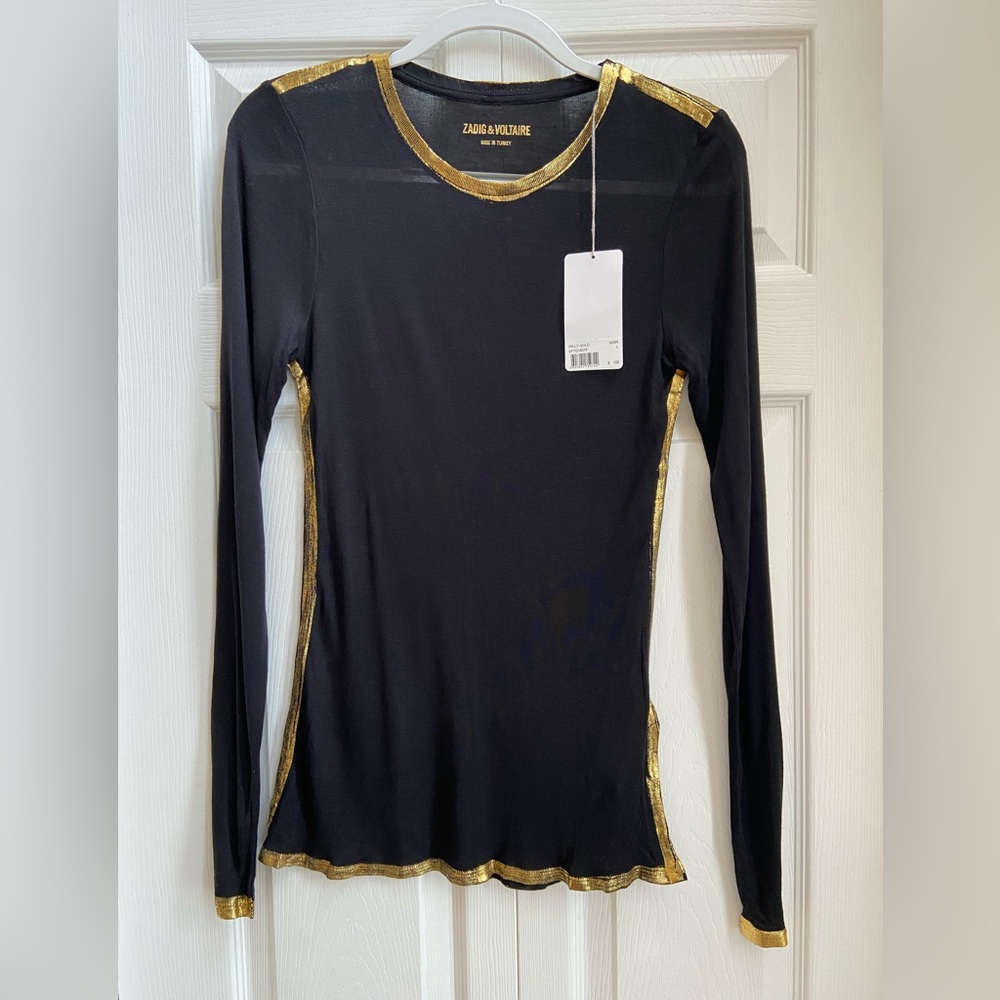 Zadig & Voltaire Metallic Finish Modal T-Shirt - Picture 3 of 9
